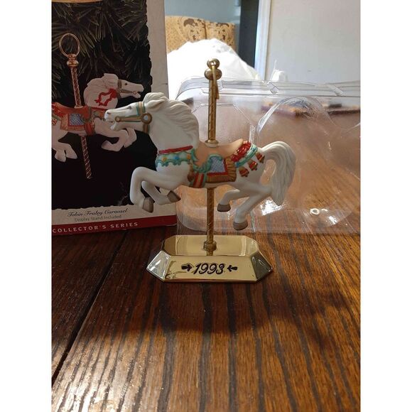1993 Hallmark Keepsake Tobin Fraley Carousel Horse Ornament with Display… - Picture 2 of 5